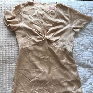 Champagne Lux Satin Bridesmaid Dress!